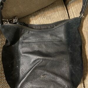 The Sak Black Leather & Suede Shoulder Bag